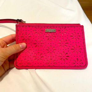 Kate spade laser cut out floral wristlet